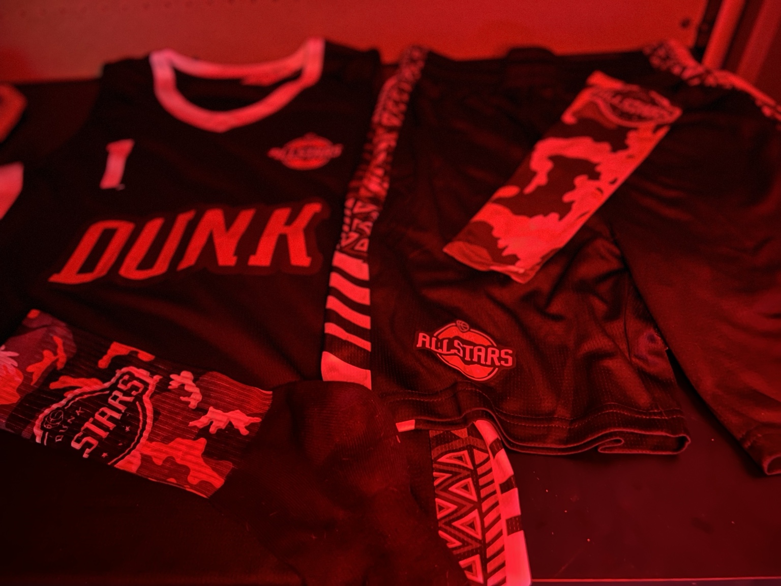 Dunk AllStars red merchandise and uniform gear